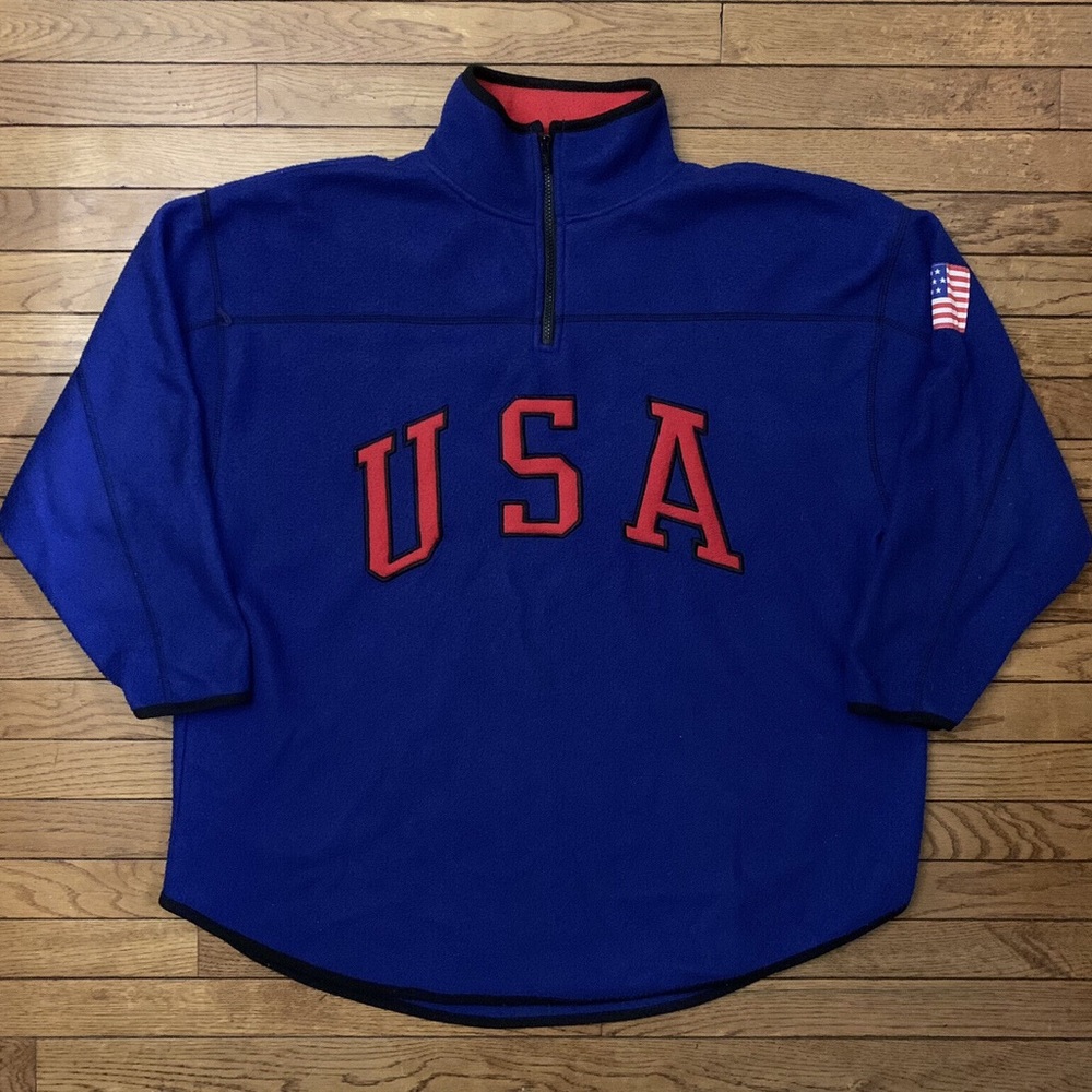 Women’s Sport Venezia 18/20 2X Blue Fleece Pullover USA Sweatshirt Quarter Zip